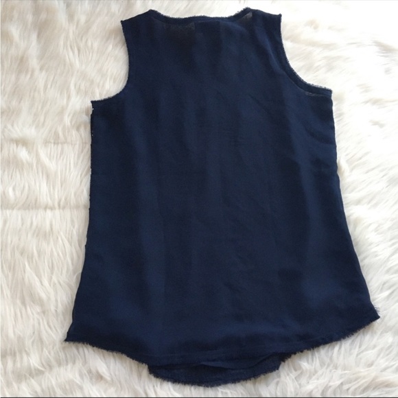 Loft sleeveless sequin sparkly blouse small navy - Picture 6 of 6